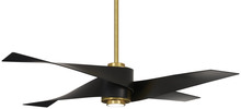 Minka-Aire F903L-SBR/MBK - 64" 3K-LED DC Motor Artemis IV - Soft Brass & Matte Black Blades