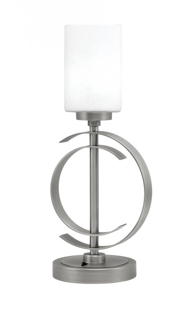 Accent Lamp, Graphite Finish, 4" White Muslin Glass