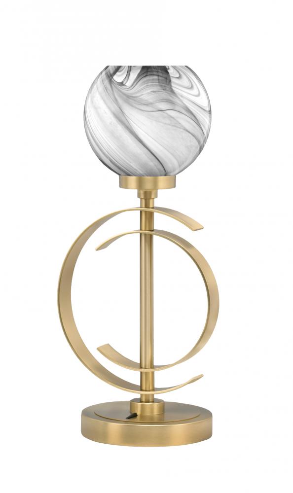 Accent Lamp, New Age Brass Finish, 5.75" Onyx Swirl Glass