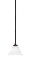 Toltec Company 560-DG-312 - Zilo Stem Hung Mini Pendant, Dark Granite Finish, 7" White Muslin Glass