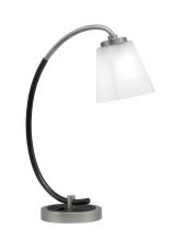Toltec Company 57-GPMB-460 - Desk Lamp, Graphite & Matte Black Finish, 4.5" Square White Muslin Glass