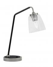 Toltec Company 59-GPMB-461 - Desk Lamp, Graphite & Matte Black Finish, 4.5" Square Clear Bubble Glass