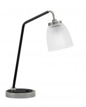 Toltec Company 59-GPMB-500 - Desk Lamp, Graphite & Matte Black Finish, 5" Clear Ribbed Glass