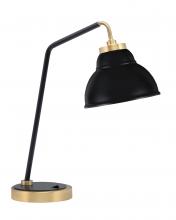 Toltec Company 59-MBNAB-427-MB - Desk Lamp, Matte Black & New Age Brass Finish, 7" Matte Black Double Bubble Metal Shade