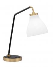 Toltec Company 59-MBNAB-4761 - Desk Lamp, Matte Black & New Age Brass Finish, 6.25" White Marble Glass