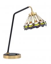 Toltec Company 59-MBNAB-9395 - Desk Lamp, Matte Black & New Age Brass Finish, 7" Cyprus Art Glass