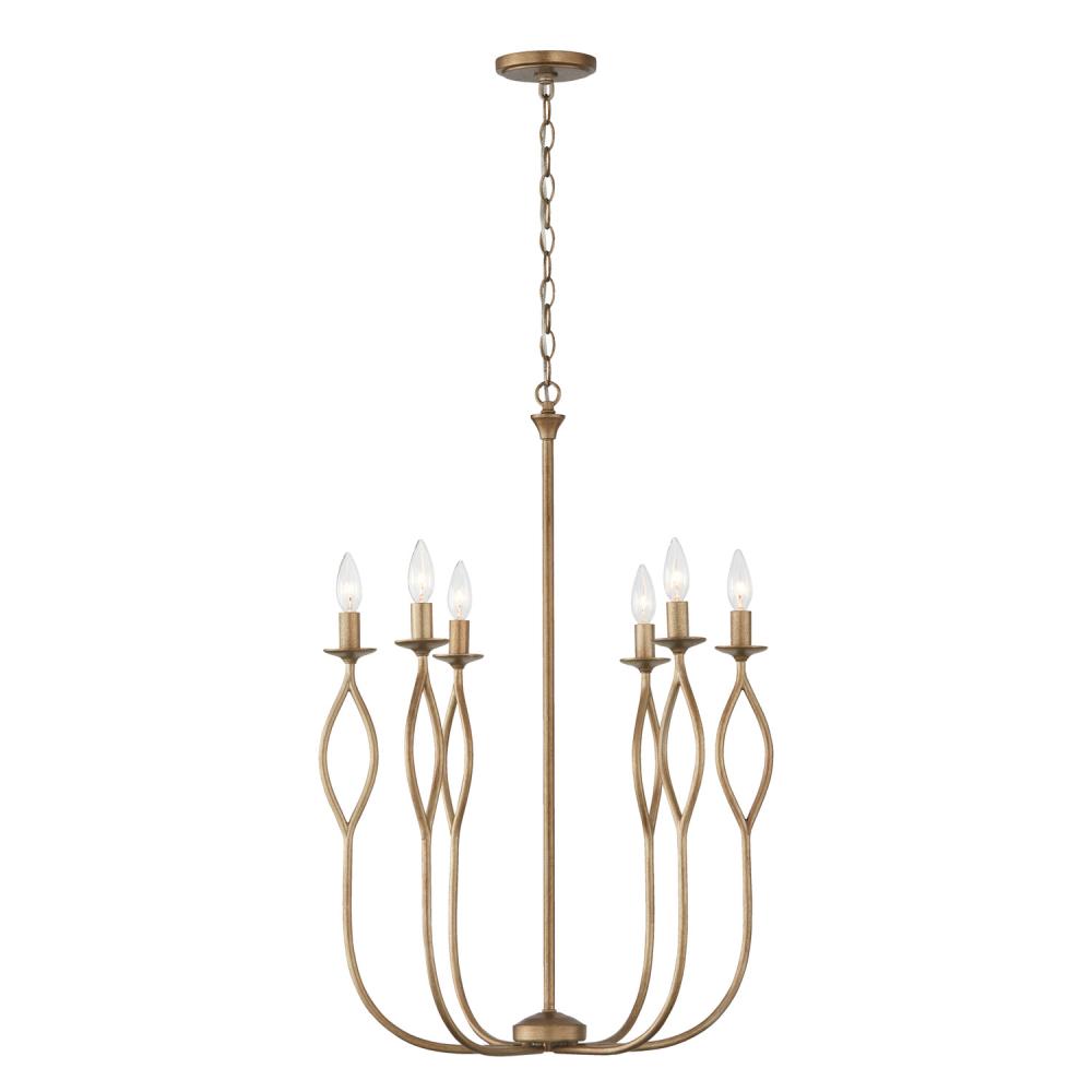 22" 6-Light Cohen Chandelier - Mystic Luster