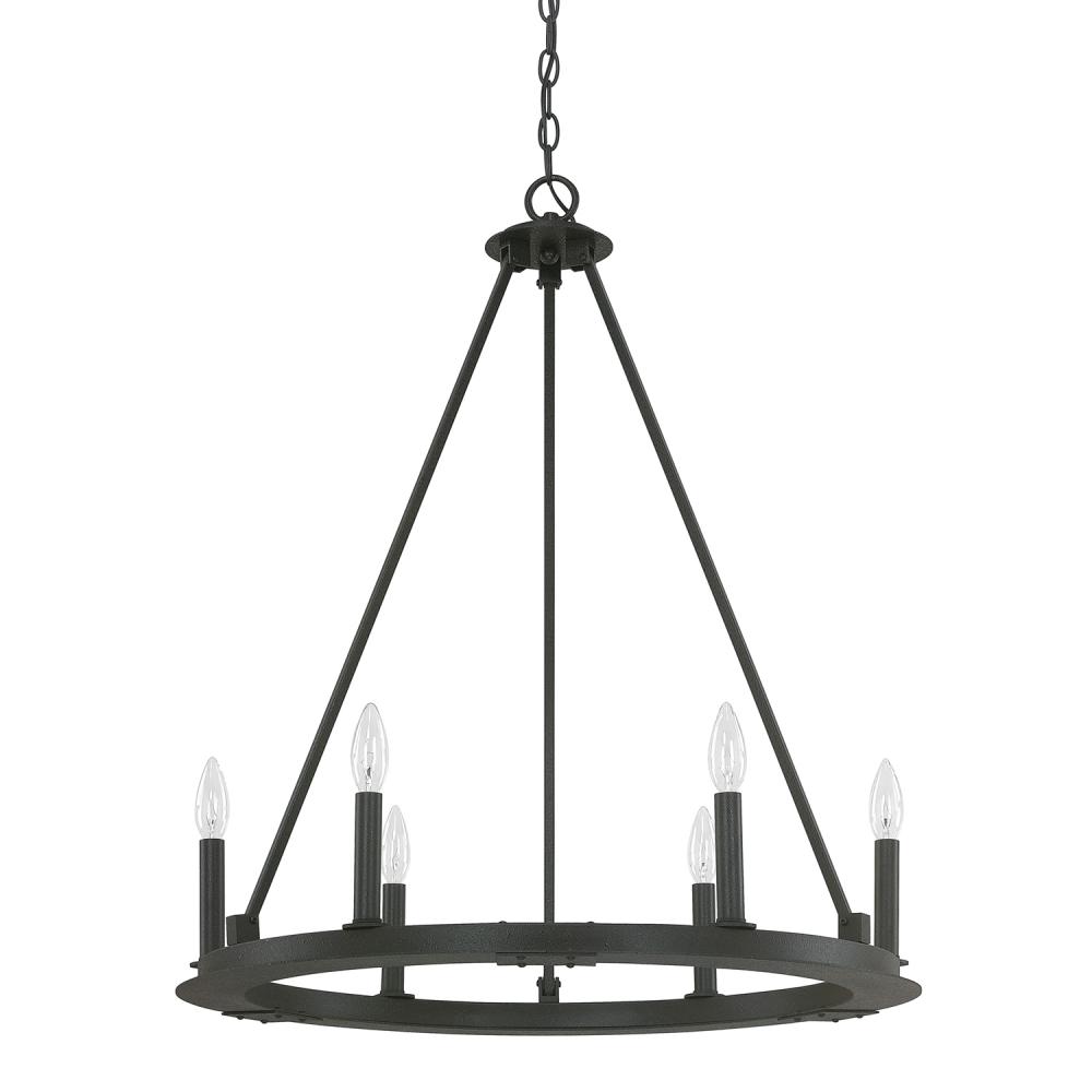 26" 6 Light Chandelier/ Iron