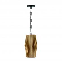 Capital 344613WK - 9" 1-Light Archer PendantLight Mango Wood & Matte Black