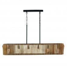Capital 844661WK - 41" 6-Light Archer Linear Pendant/Light Mango Wood & Matte Black