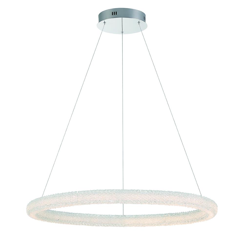 36" 3K-LED Sassi Chandelier - Chrome & Crystal Bead