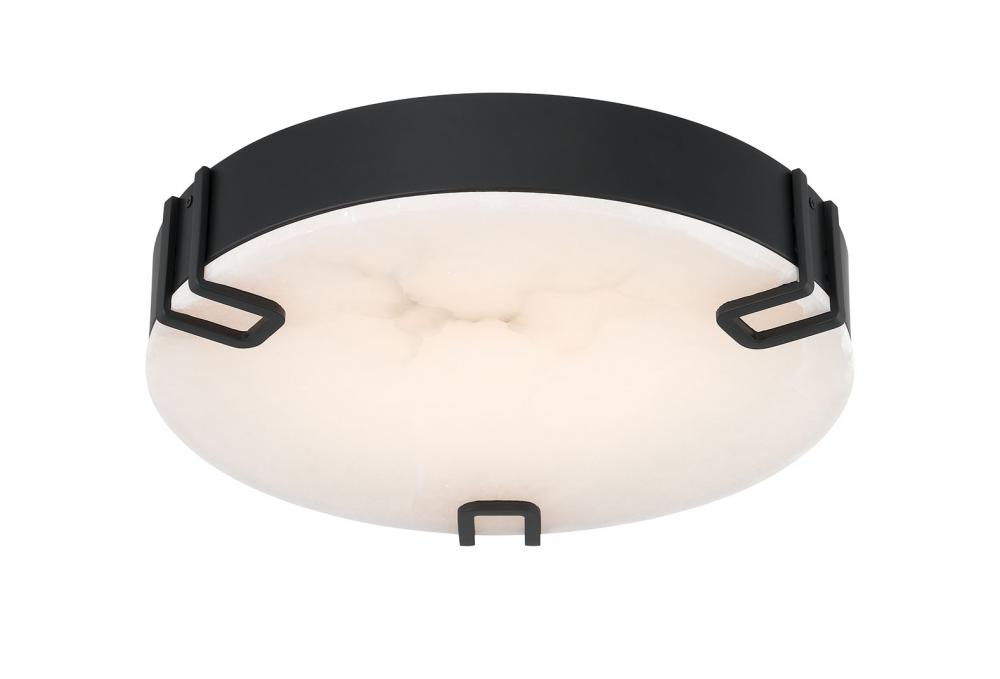 16" 3K-LED NOGA Flush Mount - Black & Alabaster