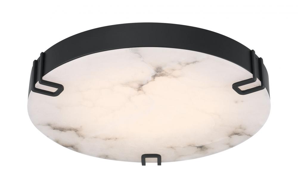 22" 3K-LED NOGA Flush Mount - Black & Alabaster