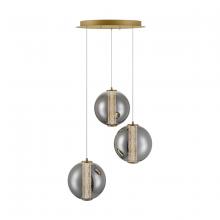 Eurofase 45736-024 - 21" 3K-LED 3-Light Atomo Multi-Pendant - Gold & Smoke