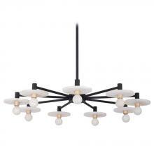 Kalco 522671MB - 34" 9-Light Discus Pendant - Black & Alabaster