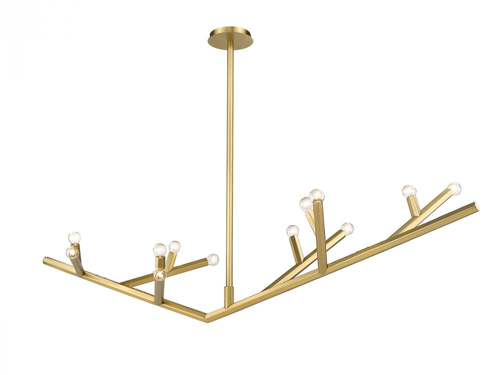 The Oaks Collection Brushed Brass Linear 12 Light Fixture