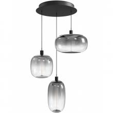 Avenue Lighting HF9173-BK - 12" 3K-LED 3-Light Multi Pendant - Black & Smoke