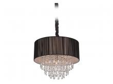 Avenue Lighting HF1506-BLK - Vineland Ave. Collection Black Lined Silk String Shade and Crystal Hanging Fixture