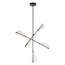 Kuzco Lighting Inc CH62737-BK/LG - 37" 3K-LED Mulberry Rotating Multi-Head Pendant - Matte Black