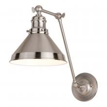 Vaxcel International W0397 - Alexis 8-in. Adjustable Wall Light Satin Nickel and Matte White