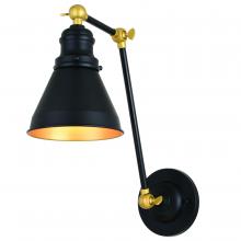 Vaxcel International W0400 - Alexis 6-in. Adjustable Wall Light Oil Rubbed Bronze and Satin Gold