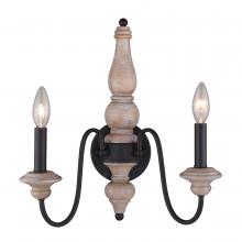 Vaxcel International W0335 - Georgetown 14-in Wall Light Vintage Ash and Oil Burnished Bronze