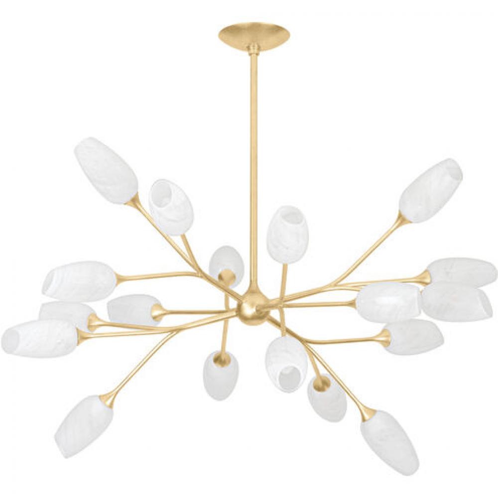 44" 18-Light Aldean Chandelier - Gold Leaf