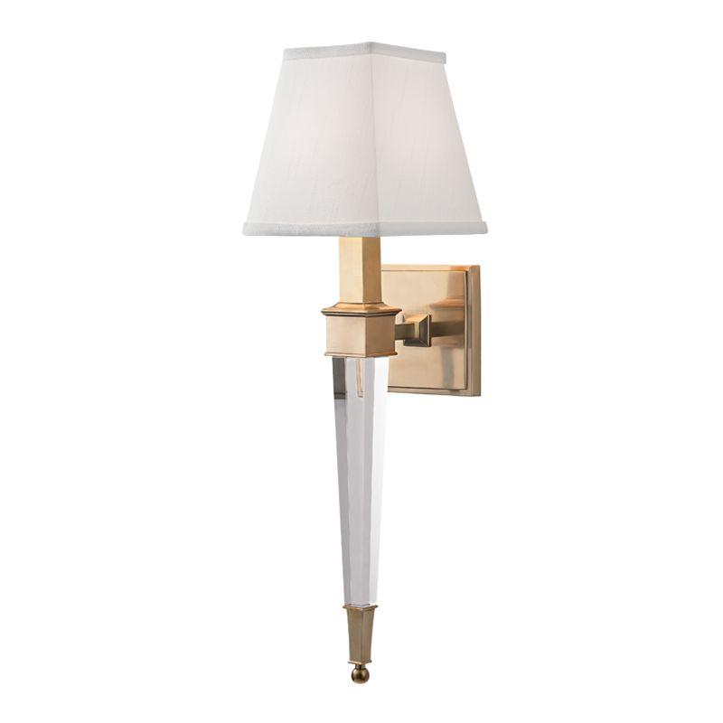 6" 1 Light Sconce/ Brass & Linen