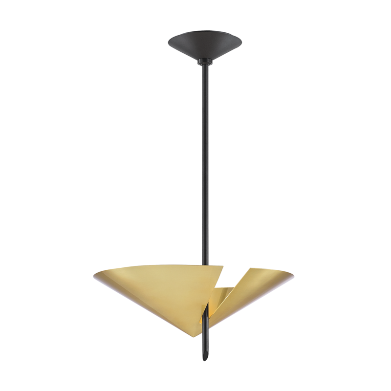 16" 1-Light Equilibrium Pendant - Black & Brass