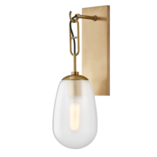 Hudson Valley 2101-AGB - 19" 1-Light Bruckner Sconce - Aged Brass