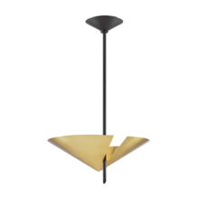 Hudson Valley 9711-AGB/BK - 16" 1-Light Equilibrium Pendant - Black & Brass