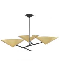 Hudson Valley 9740-AGB/BK - 40" 3-Light Equilibrium Chandelier - Black & Brass
