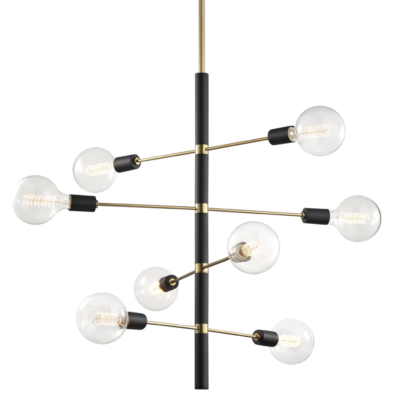 28" 8-Light Astrid Chandelier - Aged Brass & Black