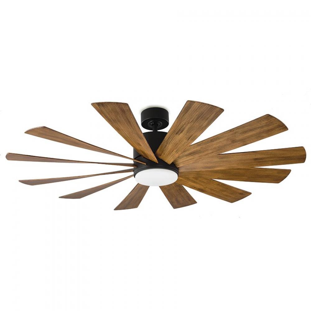 60" Windflower - Matte Black & Distressed Koa