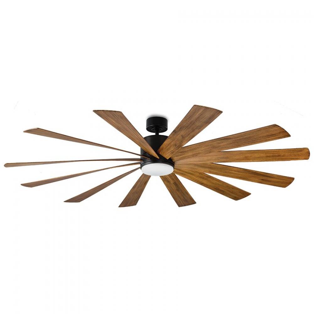 80" Windflower - Matte Black & Distressed Koa
