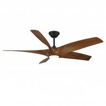 Modern Forms US - Fans Only FR-W2401-62L-MB/DK - 62" Zephyr 5 - Matte Black & Distressed Koa
