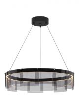 Visual Comfort & Co. Modern Collection 700STR30KB-LED927 - 31" 27K-LED Stratos 30 Chandelier - Black & Smoke