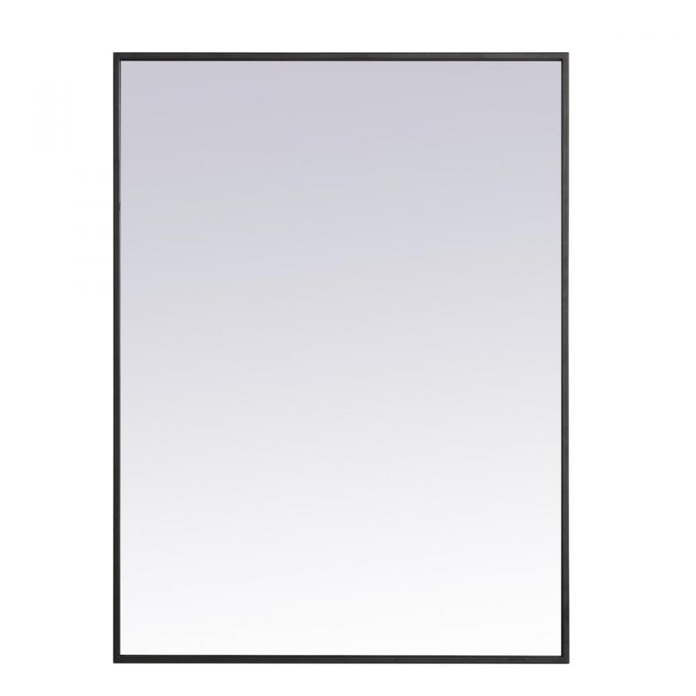 27X36 Square Corner Metal Frame Eternity Mirror - Black