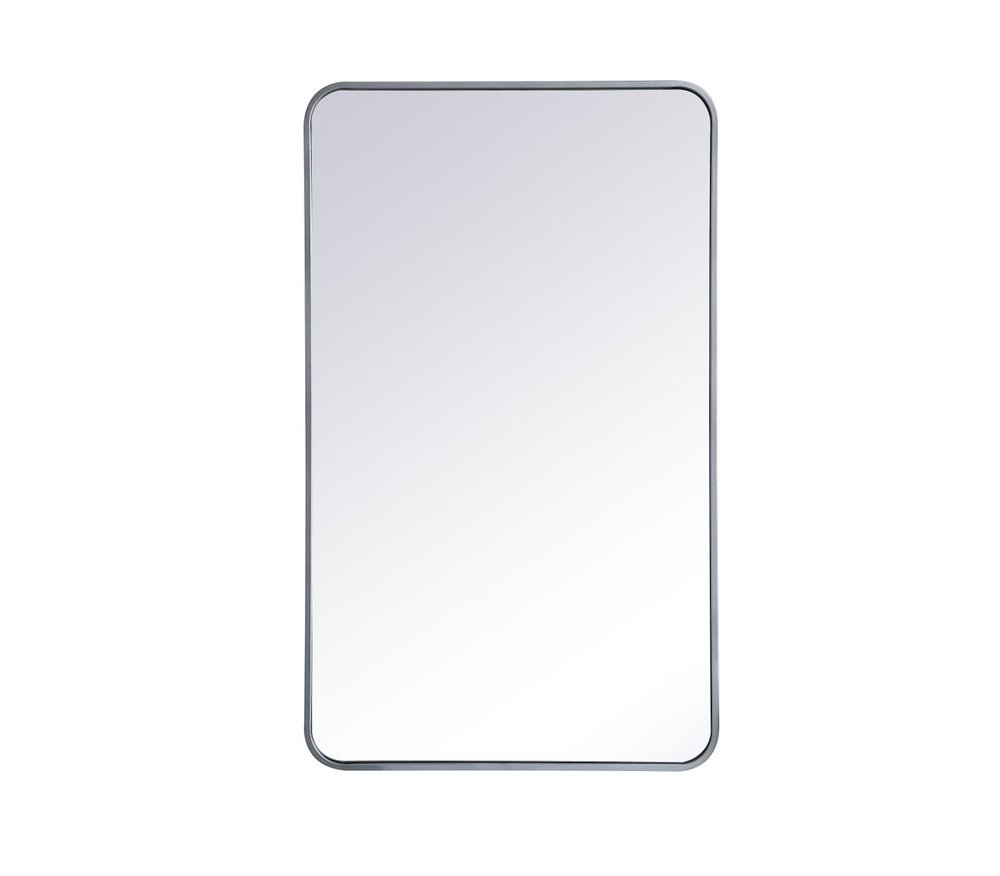 24X40 Soft Corner Metal Mirror - Silver
