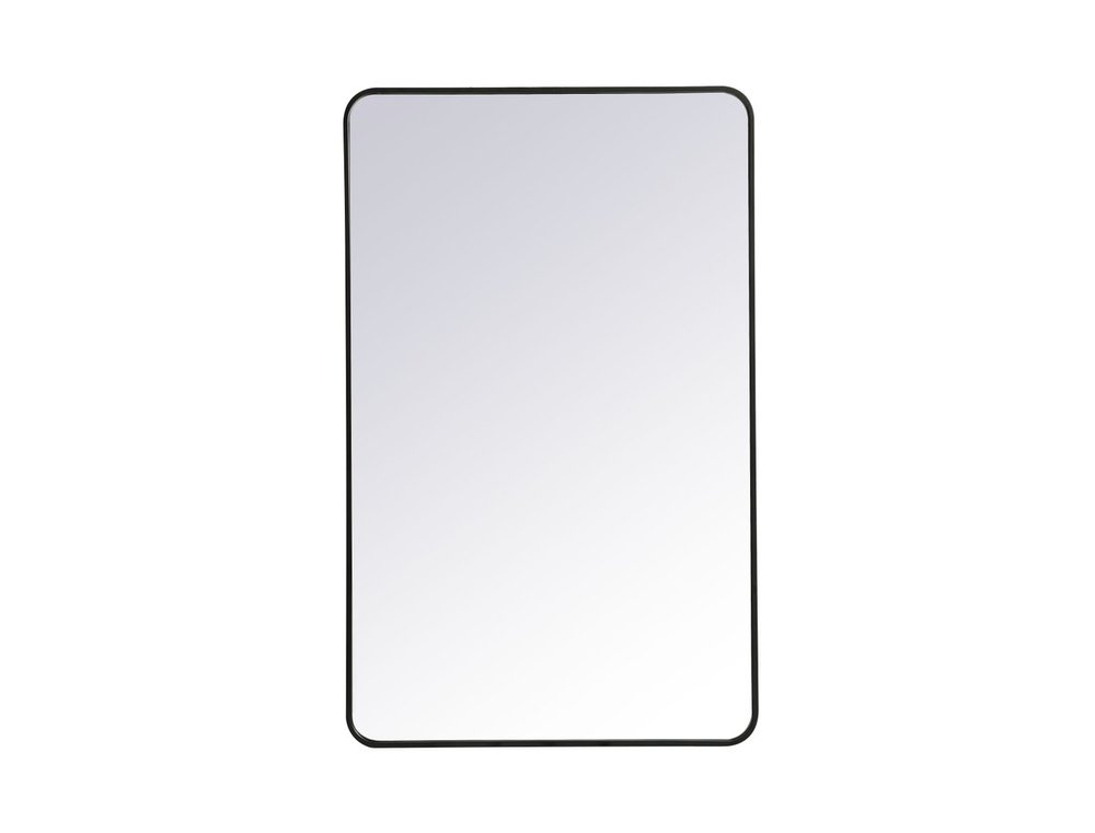 30x48 Soft Corner Rectangular Metal Mirror - Black