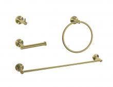 Elegant HWB-11S4BGD - Freya 4-piece Bathroom Hardware Set in Brushed Gold