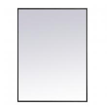 Elegant MR42736BK - 27X36 Square Corner Metal Frame Eternity Mirror - Black