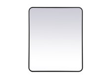 Elegant MR803036BK - 30X36 Soft Corner Rectangular Metal Mirror - Black
