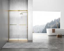 Elegant SD202-4876BGD - Semi-frameless shower door 48 x 76 Brushed Gold