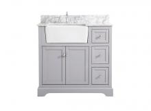 Elegant VF60236BK-BS - 36 inch Single bathroom vanity in black with backsplash