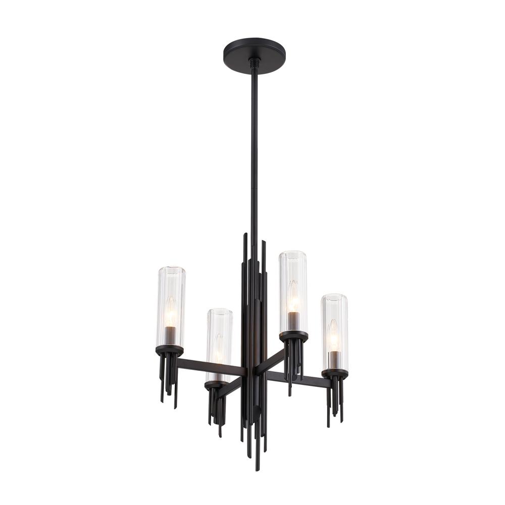 18" 4-Light Torres Chandelier - Matte Black