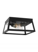 Visual Comfort & Co. Studio Collection 7848402-12 - 12" 2-Light Founders Outdoor Flush Mount - Black