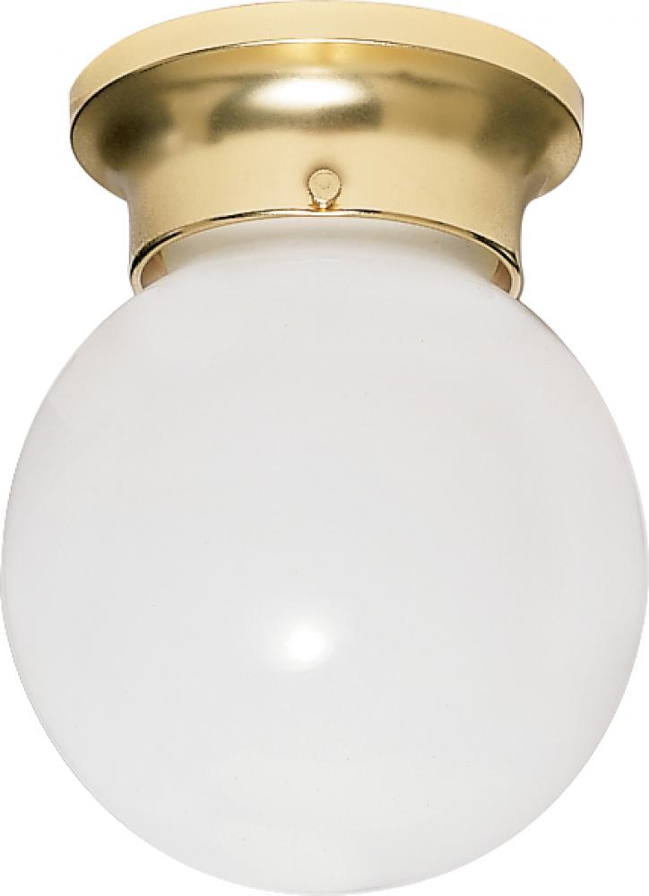 1 Light - 6" - Ceiling Fixture - White Ball; Color retail packaging