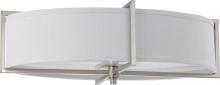 Nuvo 60/4469 - Portia - 6 Light Oval Flush with Slate Gray Fabric Shade - Brushed Nickel Finish