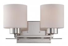 Nuvo 60/5202 - Parallel - 2 Light Vanity with Etched Opal Glass - Polished Nickel Finish